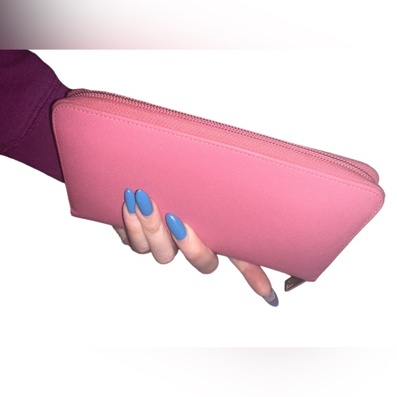 CHANEL EUC RARE PINK TIMELESS CC CAVIAR FULL ZIP LONG WALLET W/ COA CARD - Picture 4 of 13